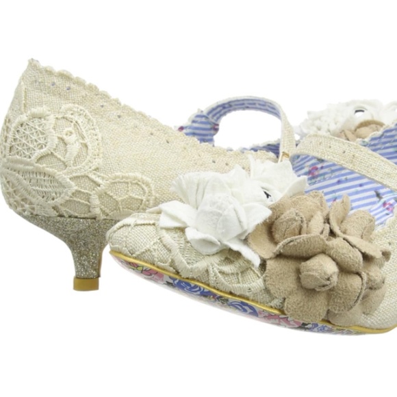 Irregular Choice Daisy Dayz cream kitten heels 39/8 - Picture 6 of 6